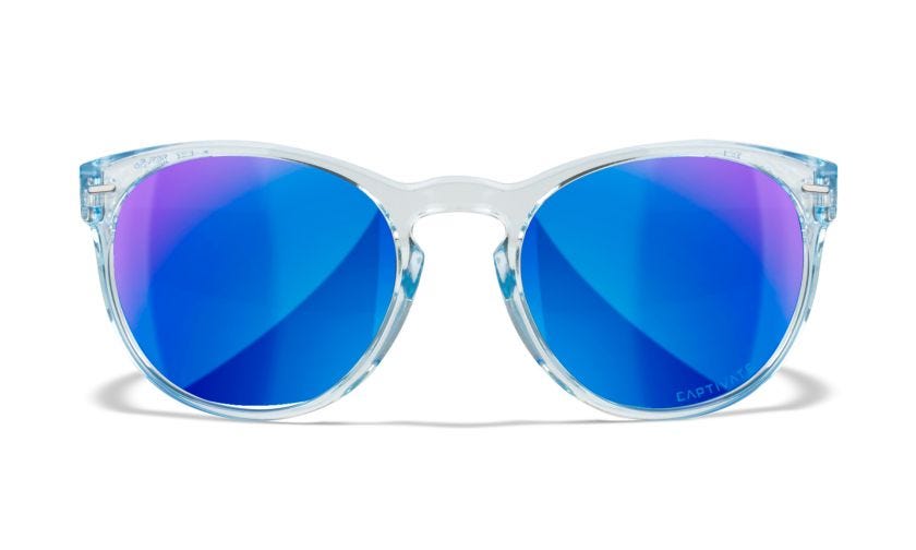 WX COVERT, Gläser: CAPTIVATE™ Polarisierend Blau Spiegel, Gestell: Glänzend Transparent Hellblau Image