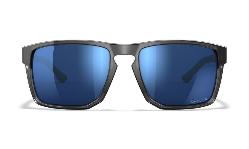 WX FOUNDER, Gläser: CAPTIVATE™ Polarisierend Blau Spiegel, Gestell: Glänzend Transparent Grau Image