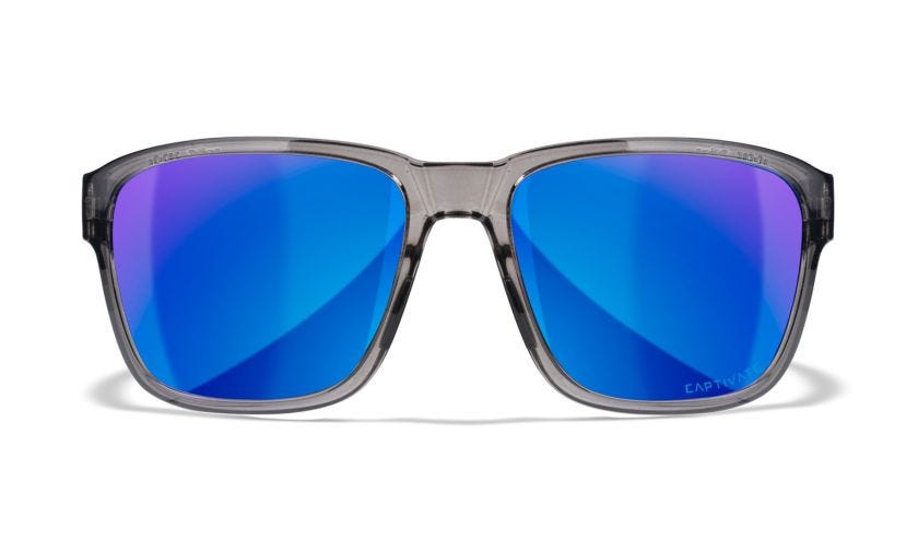 WX TREK, Gläser: CAPTIVATE™ Polarisierend Blau Spiegel, Gestell: Glänzend Transparent Dunkelgrau Image