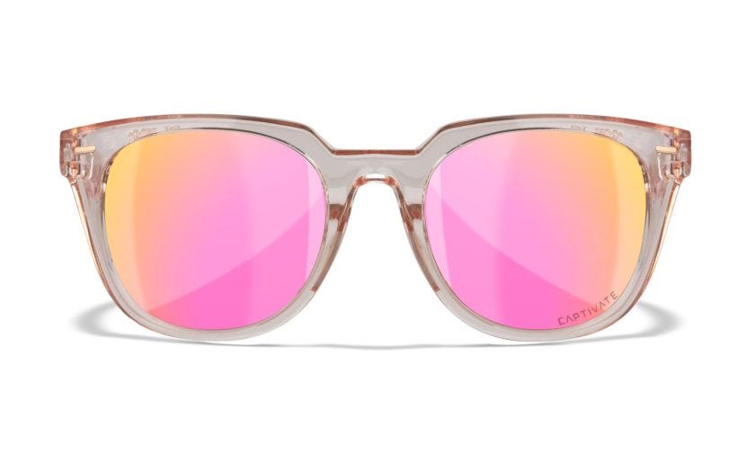 WX ULTRA, Gläser: CAPTIVATE™ Polarisierend Roségold Spiegel, Gestell: Glänzend Transparent Rosa Image